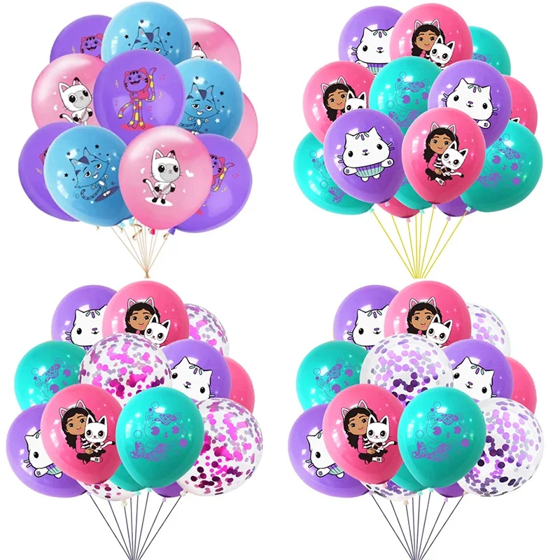 Confetti Balloon Set - 10/15pcs 12 Inch Cartoon Gabby Poppenhuis