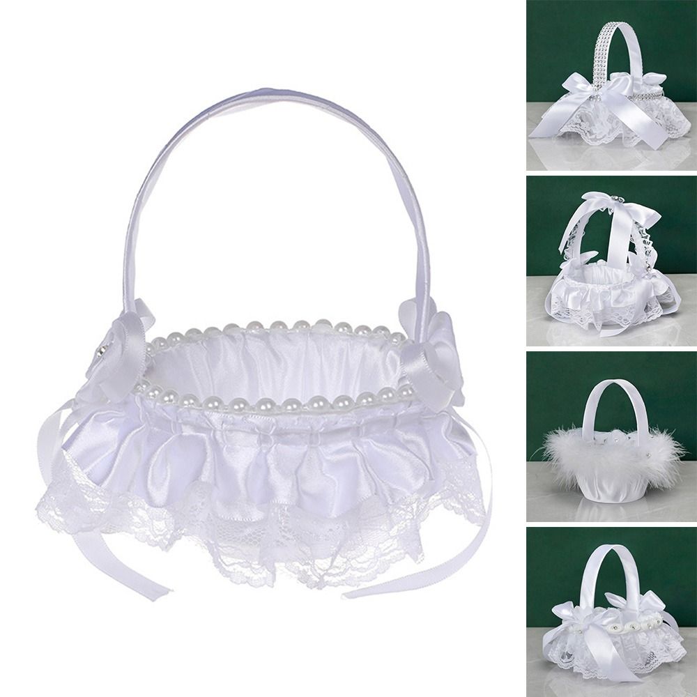Flower Girl Basket - Verjaardag Strass Europese stijl Kant Parel