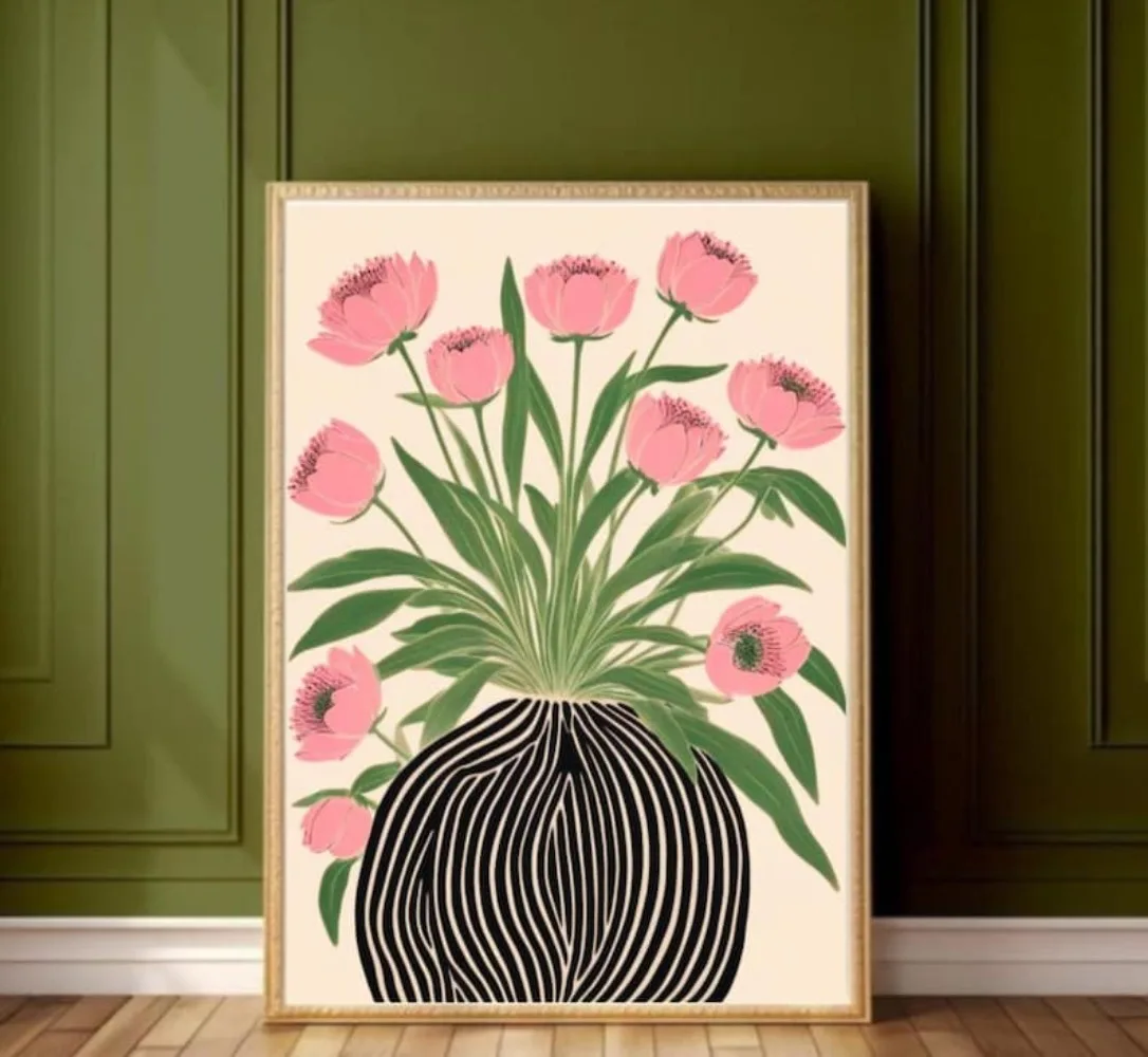 Flower Girl Basket - Een frameloze bloemenposter, Matisse kunst aan