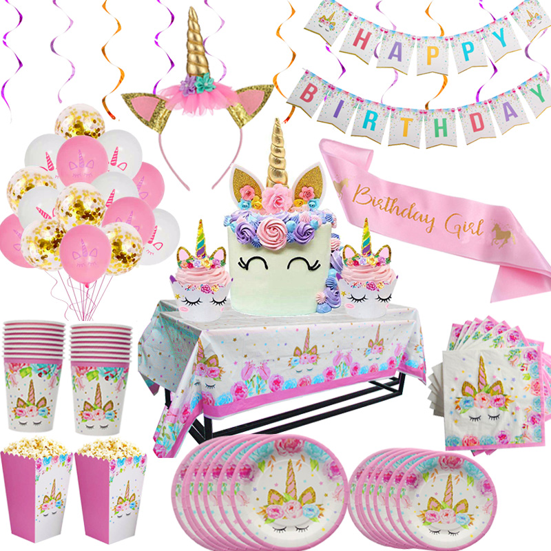 Confetti Balloon Set - Eenhoorn Bord Servet Cups Eenhoorn Feestartikelen