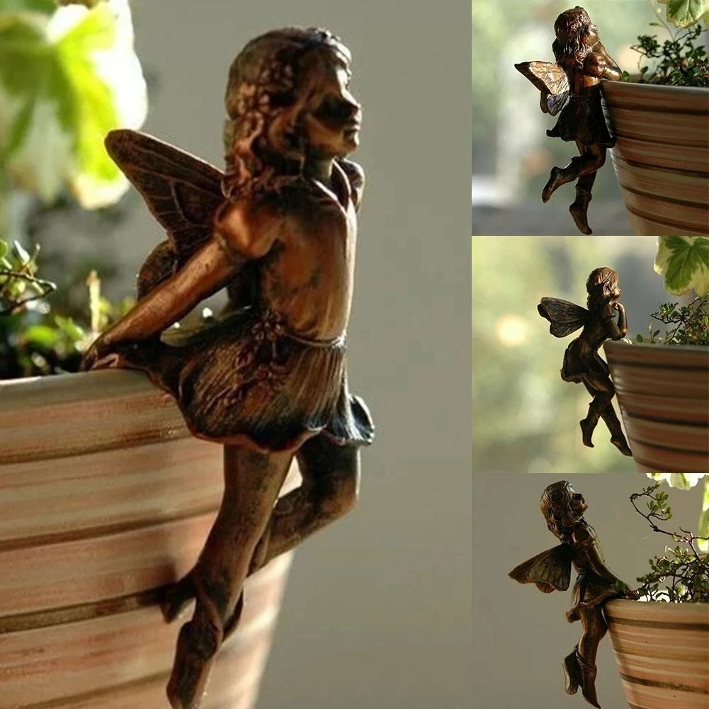 Flower Girl Basket - Nieuwe Engel Meisje Hangende Bezemhouder Hars