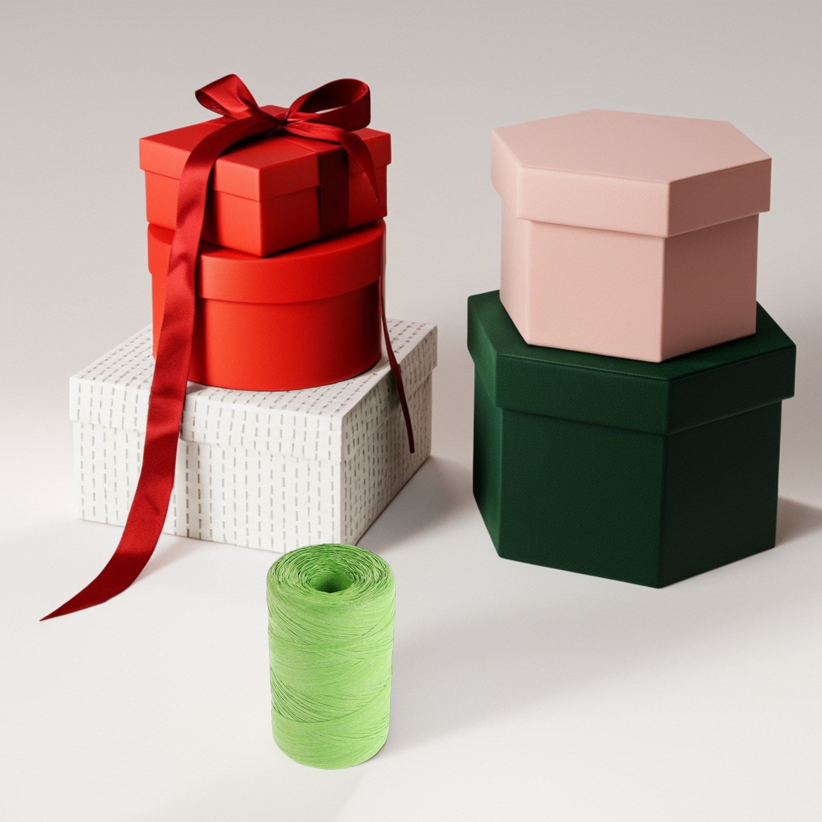 Papercraft Supply Ribbon - Platte raffiapapierkoord, gekleurd verpakkingslint voor het