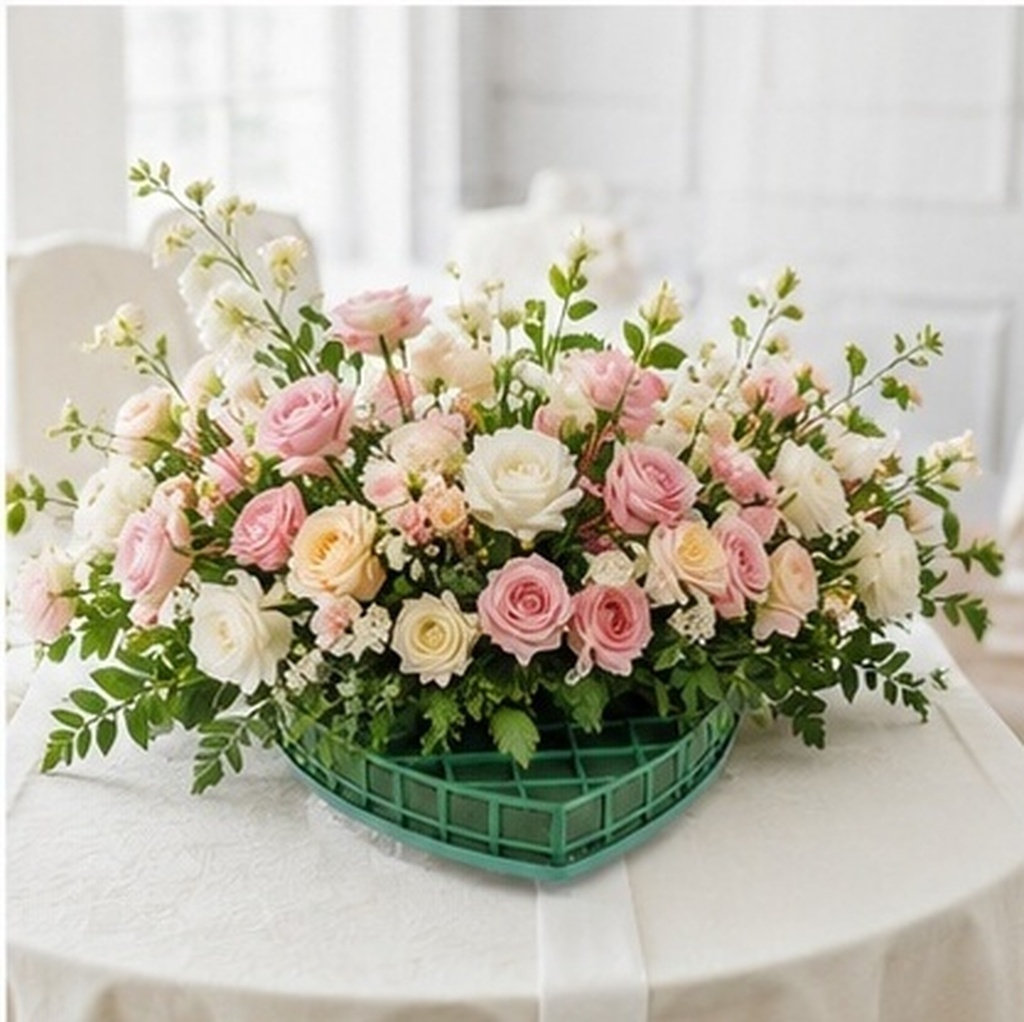 Wedding Supply Decor - 1 Set Bloemenschuim Hartvormige Bloemschuimkooi Bruiloft