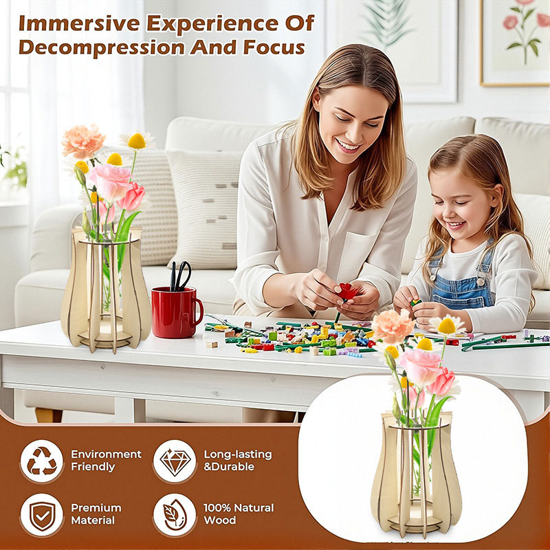 Houten puzzelvaas voor boekett - Flower Girl Basket recensie en prijs