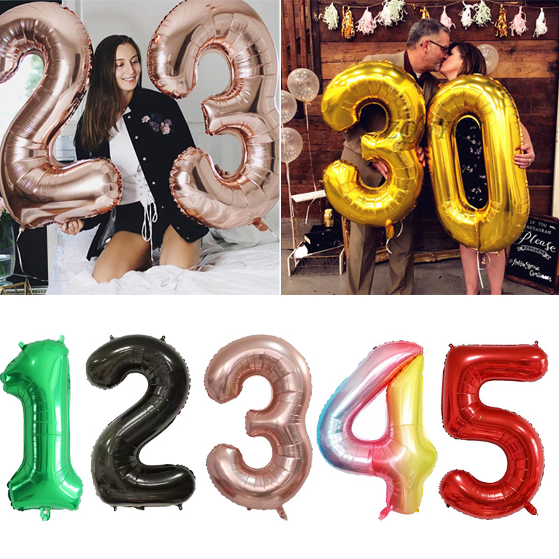 30 40 inch verjaardag nummer b - Confetti Balloon Set recensie en prijs